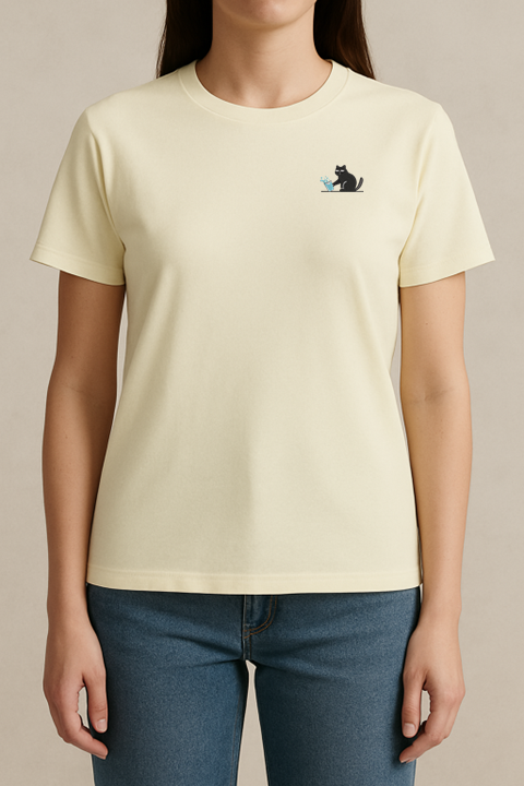 Cat | Embroidered T-Shirt | Regular Fit