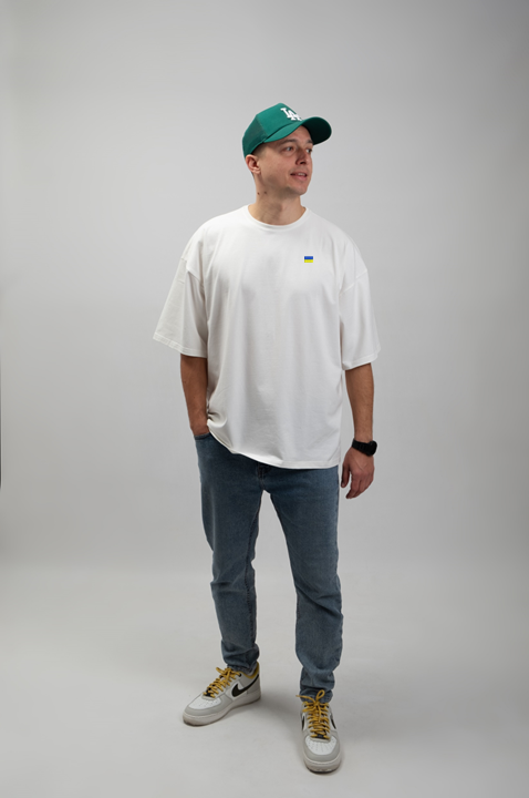 Flag of Ukraine | Embroidered T-Shirt | Oversized Fit
