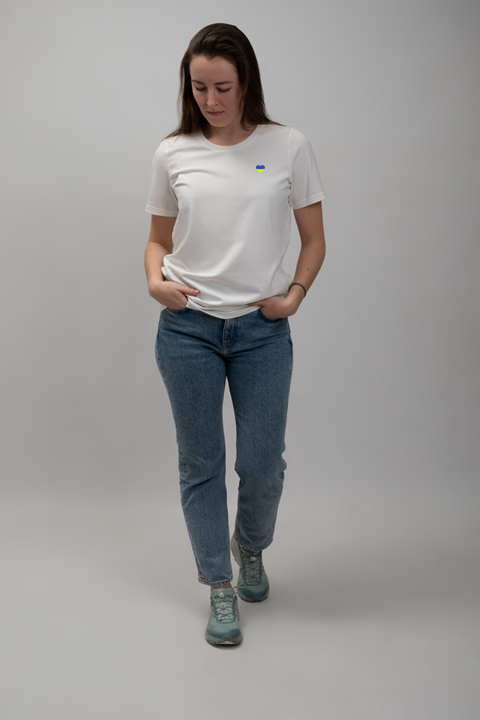 Heart with Ukraine | Embroidered T-Shirt | Regular Fit