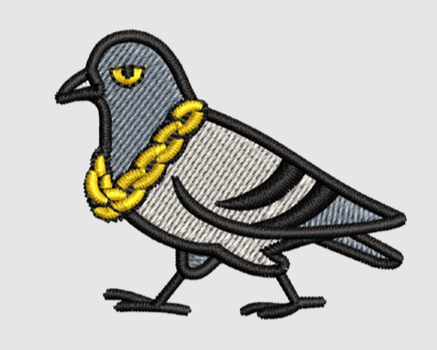 Pigeon | Embroidered T-Shirt | Oversized Fit