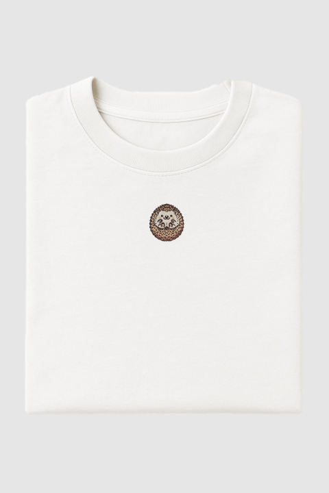 Hedgehog | Embroidered T-Shirt | Oversized Fit