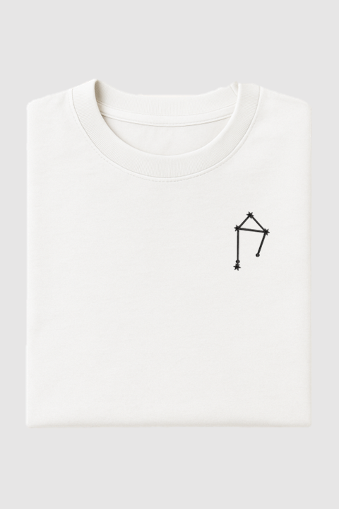 Libra Constellation | Embroidered T-Shirt | Regular Fit