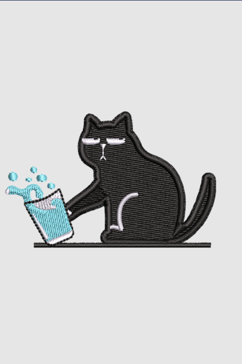 Cat | Embroidered T-Shirt | Regular Fit
